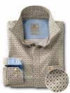 Starfire Green Printed Full sleeve single cuff   Cotton Shirt
