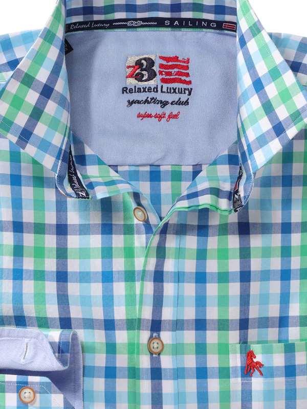 Arsenal Green Check Full Sleeve Tailored Fit Casual Cotton Shirt