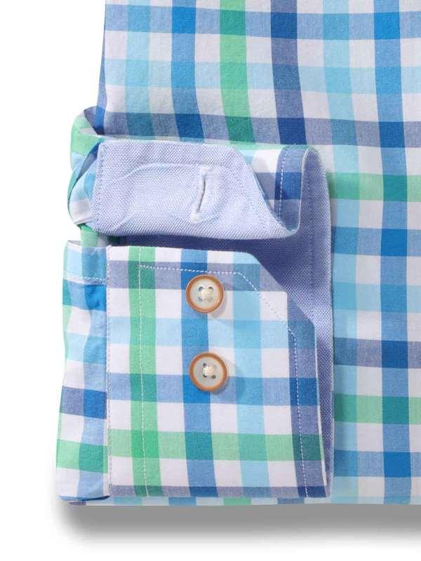 Arsenal Green Check Full Sleeve Tailored Fit Casual Cotton Shirt