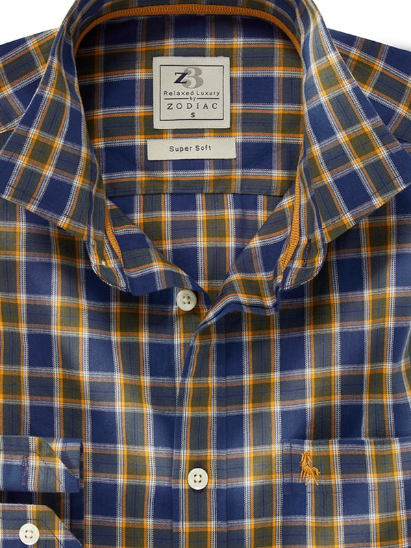 Jadon Herringbone Green Check Full Sleeve Tailored Fit Casual Cotton Shirt