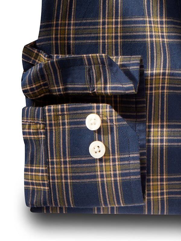 Timo Twill Green Check Full Sleeve Tailored Fit Casual Cotton Shirt