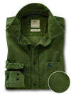 Rooney Corduroy Garment Dyed Green Full Sleeve Tailored Fit Casual Cotton Shirt