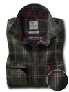 Conners Corduroy Green Check Full Sleeve Tailored Fit Casual Cotton Shirt