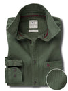 Detry Corduroy Garment Dyed Green Full Sleeve Tailored Fit Casual Cotton Shirt