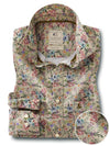Djoko Green Printed Full Sleeve Tailored Fit Casual Cotton Shirt