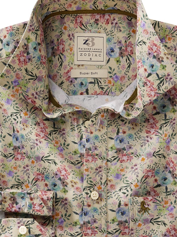 Djoko Green Printed Full Sleeve Tailored Fit Casual Cotton Shirt