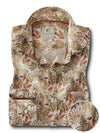 Jannik Slub Green Printed Full Sleeve Tailored Fit Casual Blended Shirt