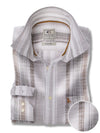 Tenerife Crepe Grey Striped Full Sleeve Tailored Fit Casual Cotton Shirt