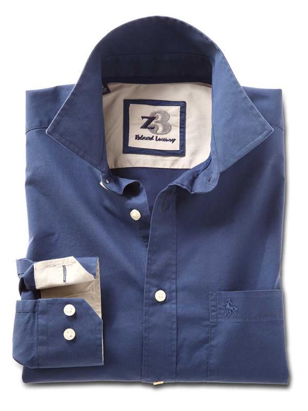 Bloom Indigo Solid Cotton Shirt