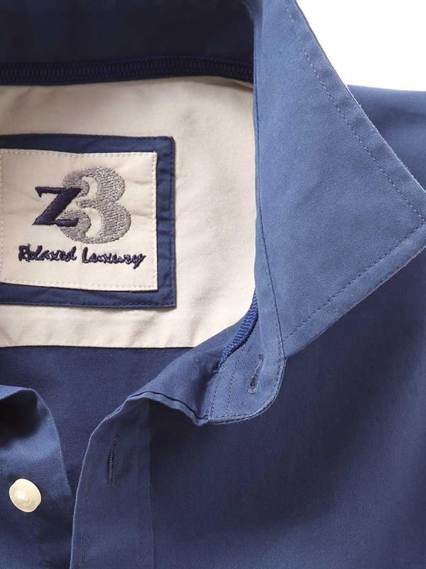 Bloom Indigo Solid Cotton Shirt