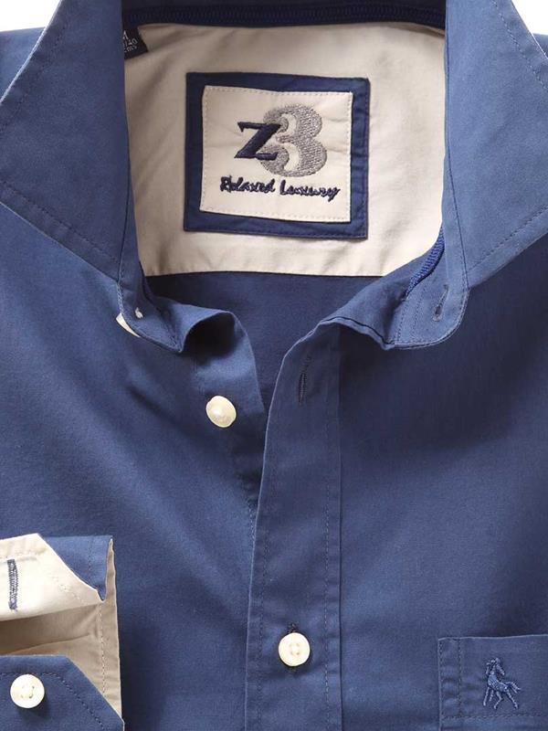 Bloom Indigo Solid Cotton Shirt