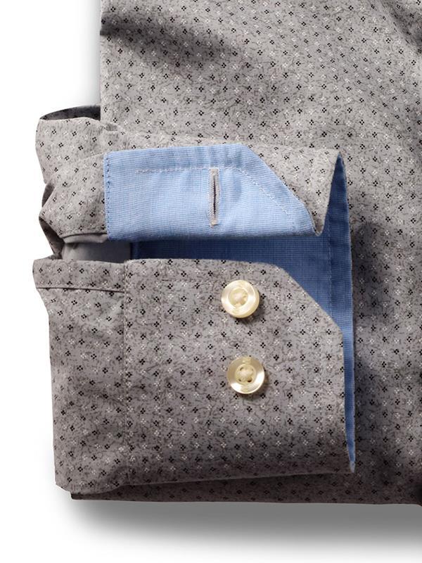 Danny Light Grey Printed Full sleeve single cuff   Cotton Shirt