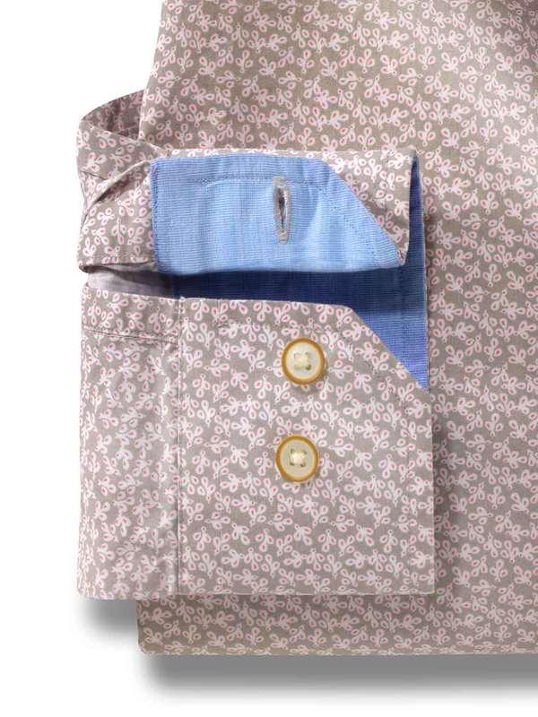 Aston Light Grey Printed Full sleeve single cuff   Cotton Shirt