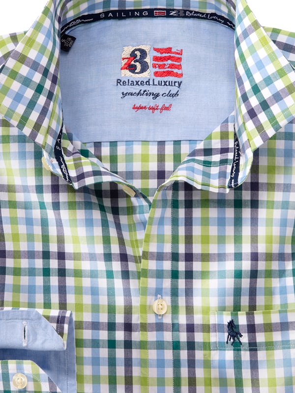 Bogota Lime Check Full Sleeve Tailored Fit Casual Cotton Shirt