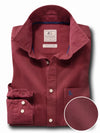 Neymar Twill Garment Dyed Maroon Solid Full Sleeve Tailored Fit Casual Cotton Shirt