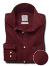 Starka Dobby Garment Dyed Maroon Full Sleeve Tailored Fit Casual Cotton Shirt
