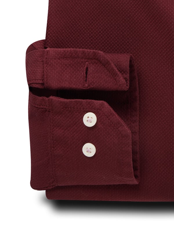 Starka Dobby Garment Dyed Maroon Full Sleeve Tailored Fit Casual Cotton Shirt