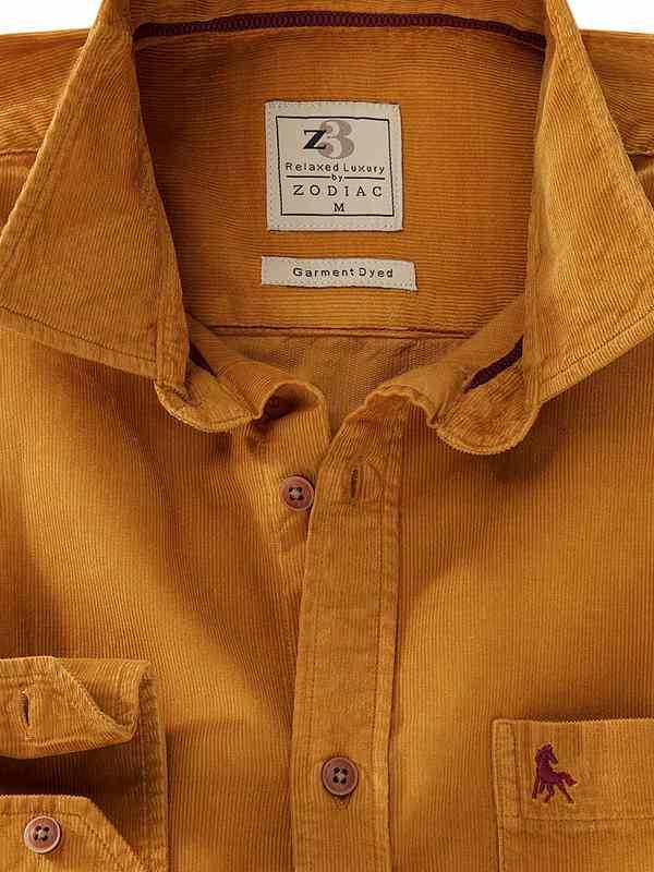 Rodeo Mustard Corduroy Full sleeve single cuff   Cotton Shirt