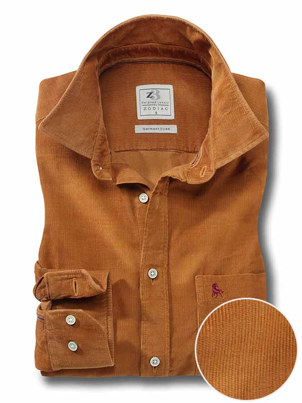 Innsbruck Mustard Corduroy Full sleeve single cuff   Cotton Shirt