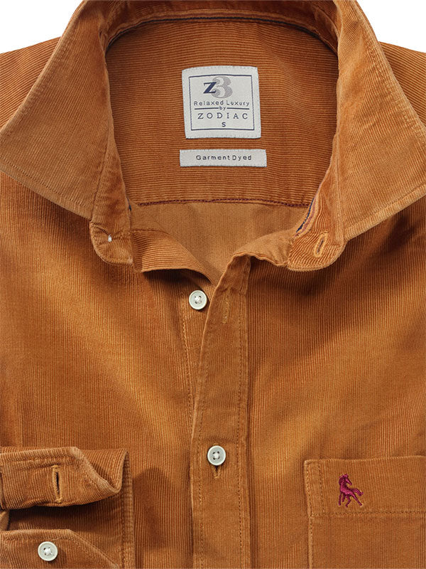 Innsbruck Mustard Corduroy Full sleeve single cuff   Cotton Shirt