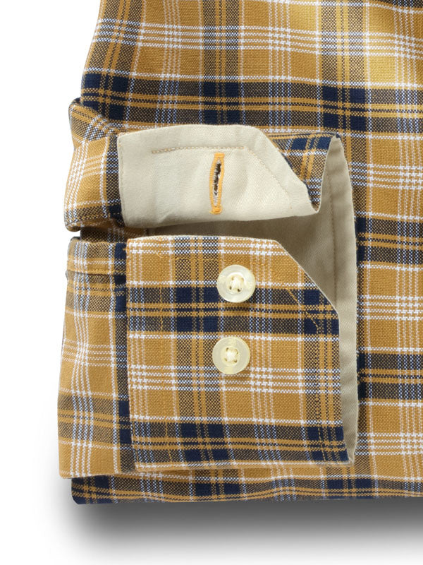 Wanaka Mustard Check Full Sleeve Single Cuff Cotton Shirt