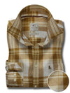 Pendrith Twill Mustard Check Full Sleeve Tailored Fit Casual Cotton Shirt