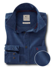 Alcaraz Corduroy Garment Dyed Navy Full Sleeve Tailored Fit Casual Cotton Shirt