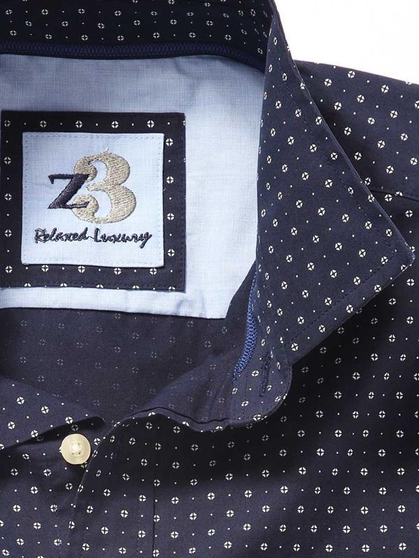 Trinidad Navy Printed Cotton Shirt