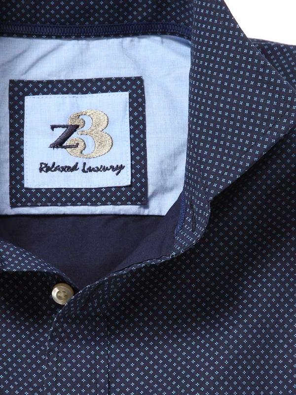 Bermuda Navy Printed Cotton Shirt