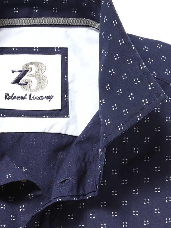 Cook Navy Printed Cotton Shirt