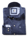 Gallop Navy Printed    Cotton Shirt