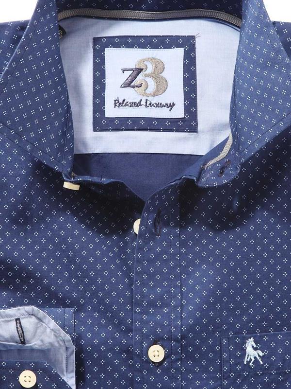 Purl Navy Printed    Cotton Shirt