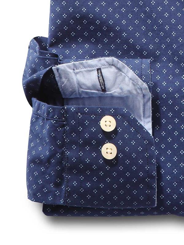 Purl Navy Printed    Cotton Shirt