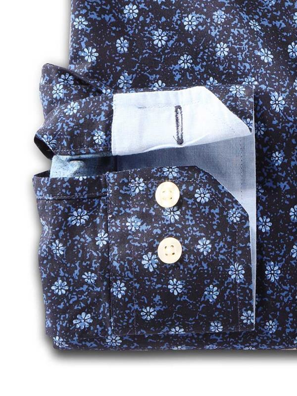 Bud Navy Printed    Cotton Shirt