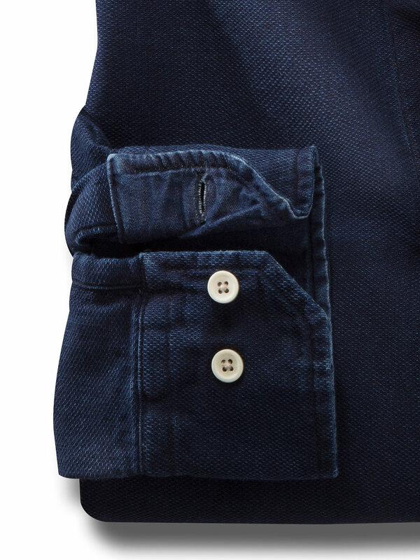 Sundance Indigo Navy Solid Full sleeve single cuff   Cotton Shirt