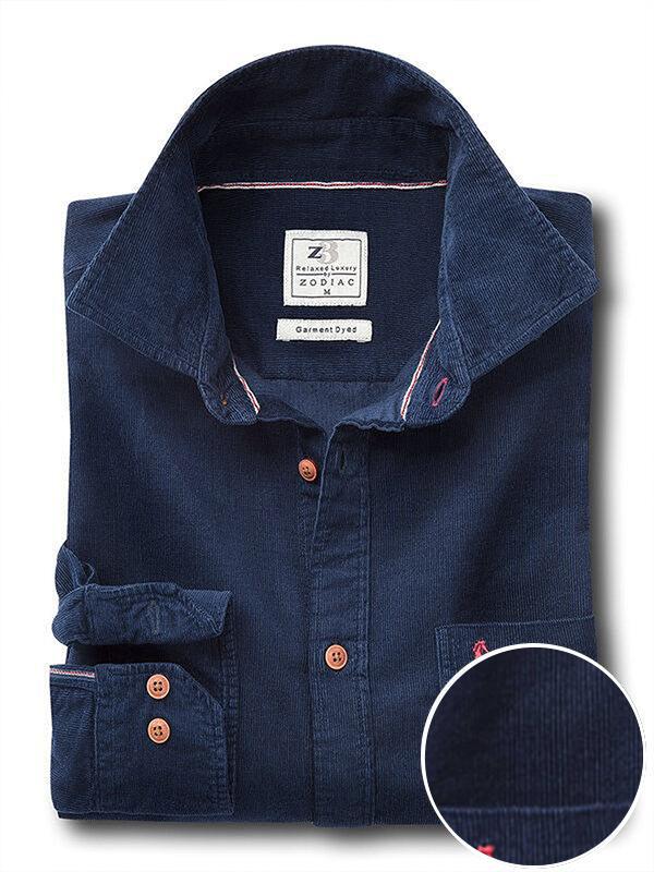 Rodeo Navy Corduroy Full sleeve single cuff   Cotton Shirt
