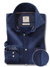 Duvall Indigo Navy Striped Full sleeve single cuff   Cotton Shirt