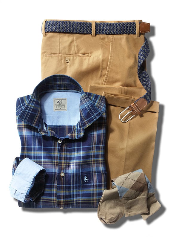 Django Indigo Navy Check Full sleeve single cuff   Cotton Shirt