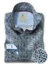 Sergio Navy Printed Full Sleeve Tailored Fit Casual Cotton Shirt