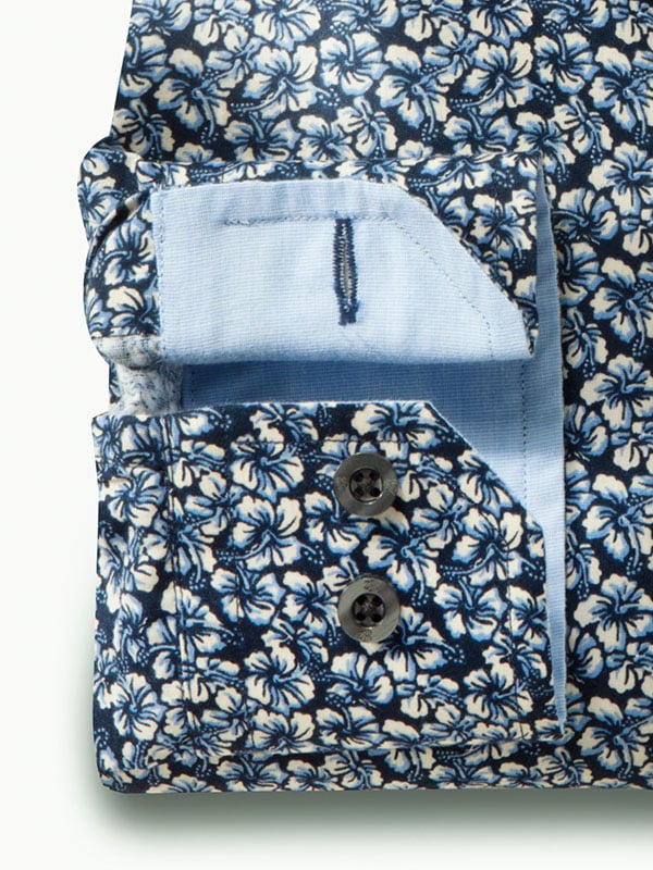 Sergio Navy Printed Full Sleeve Tailored Fit Casual Cotton Shirt