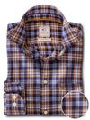 Shearer Twill Navy Check Full Sleeve Tailored Fit Casual Cotton Shirt