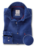 Norris True Indigo Navy Solid Full Sleeve Tailored Fit Casual Cotton Shirt