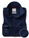 Detry Corduroy Garment Dyed Navy Full Sleeve Tailored Fit Casual Cotton Shirt