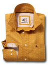 Swan Ochre Printed Full sleeve single cuff   Cotton Shirt