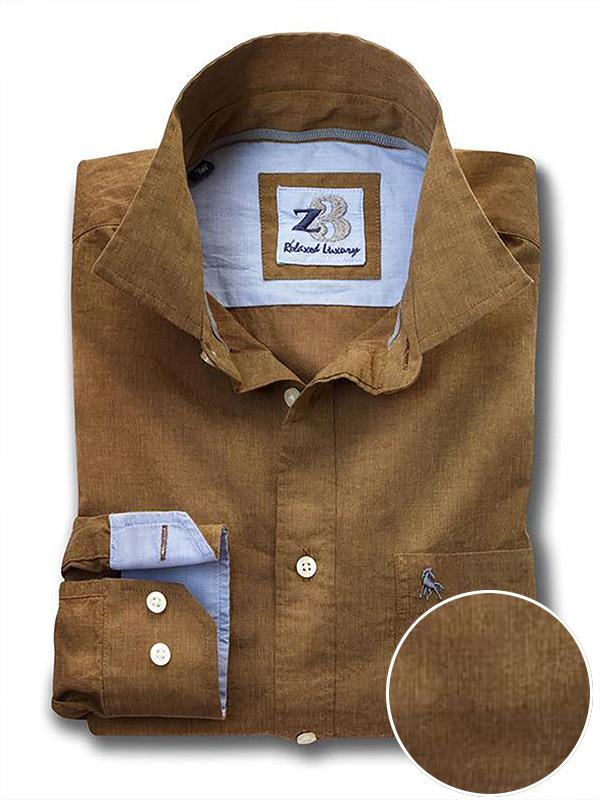 Daniel Ochre Solid Full sleeve single cuff   Cotton Shirt