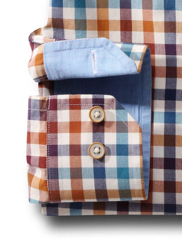 Carver Ochre Check Full sleeve single cuff   Cotton Shirt