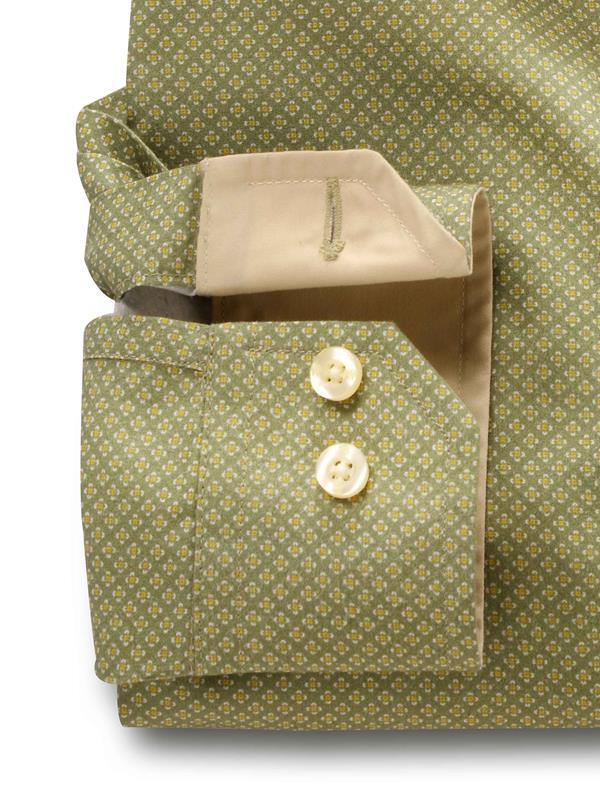 Murray Olive Printed Full sleeve single cuff   Cotton Shirt