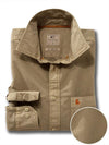 Marbella Olive Solid Full sleeve single cuff   Cotton Shirt