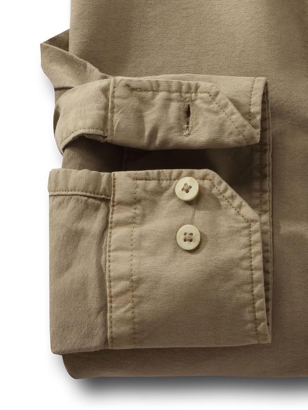 Marbella Olive Solid Full sleeve single cuff   Cotton Shirt