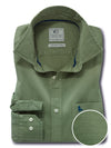 Neymar Twill Garment Dyed Olive Solid Full Sleeve Tailored Fit Casual Cotton Shirt